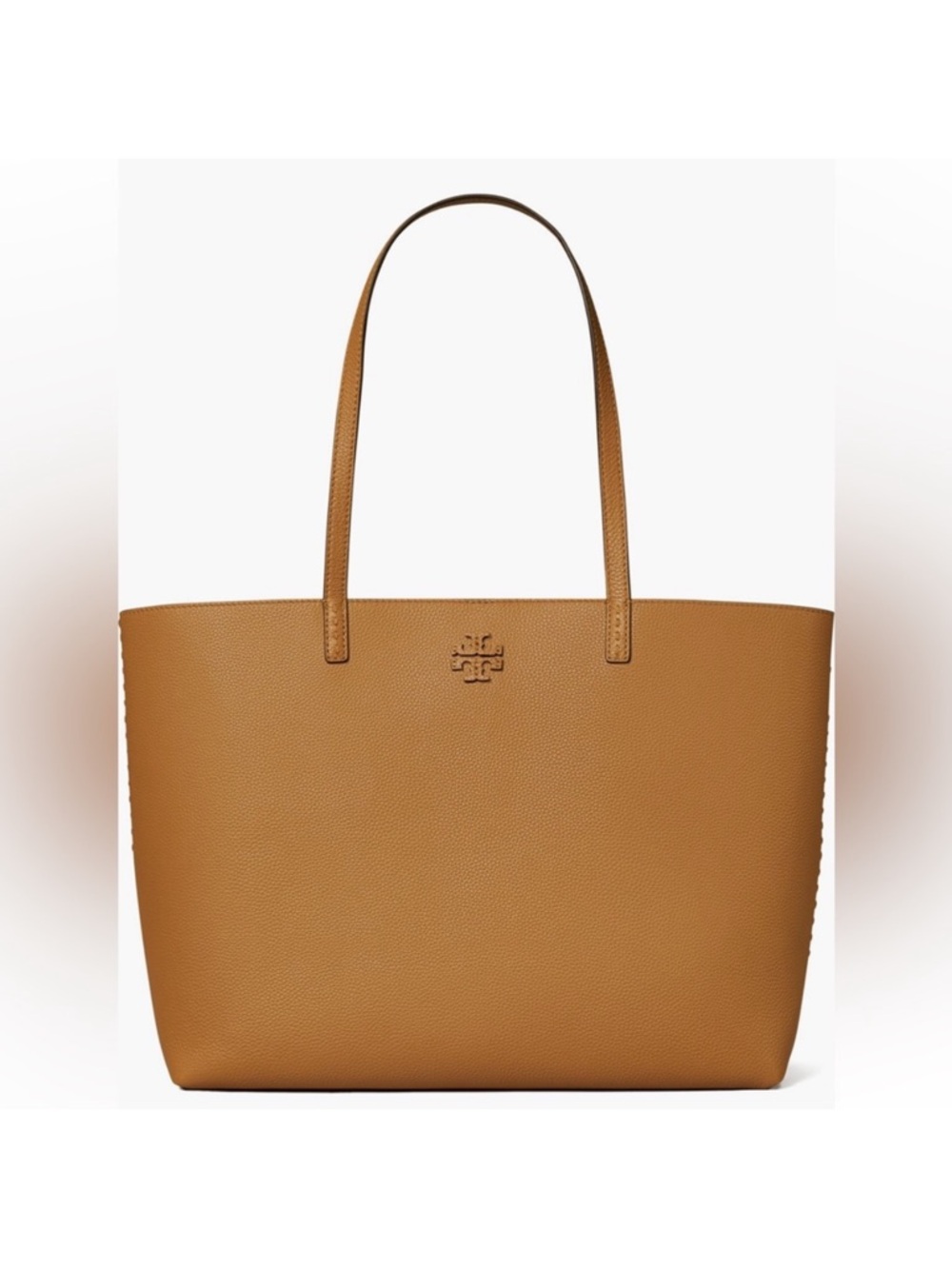 NWT Tory Burch McGraw Tiramisu Tan Leather Large  Shoulder Tote  Bag 152221